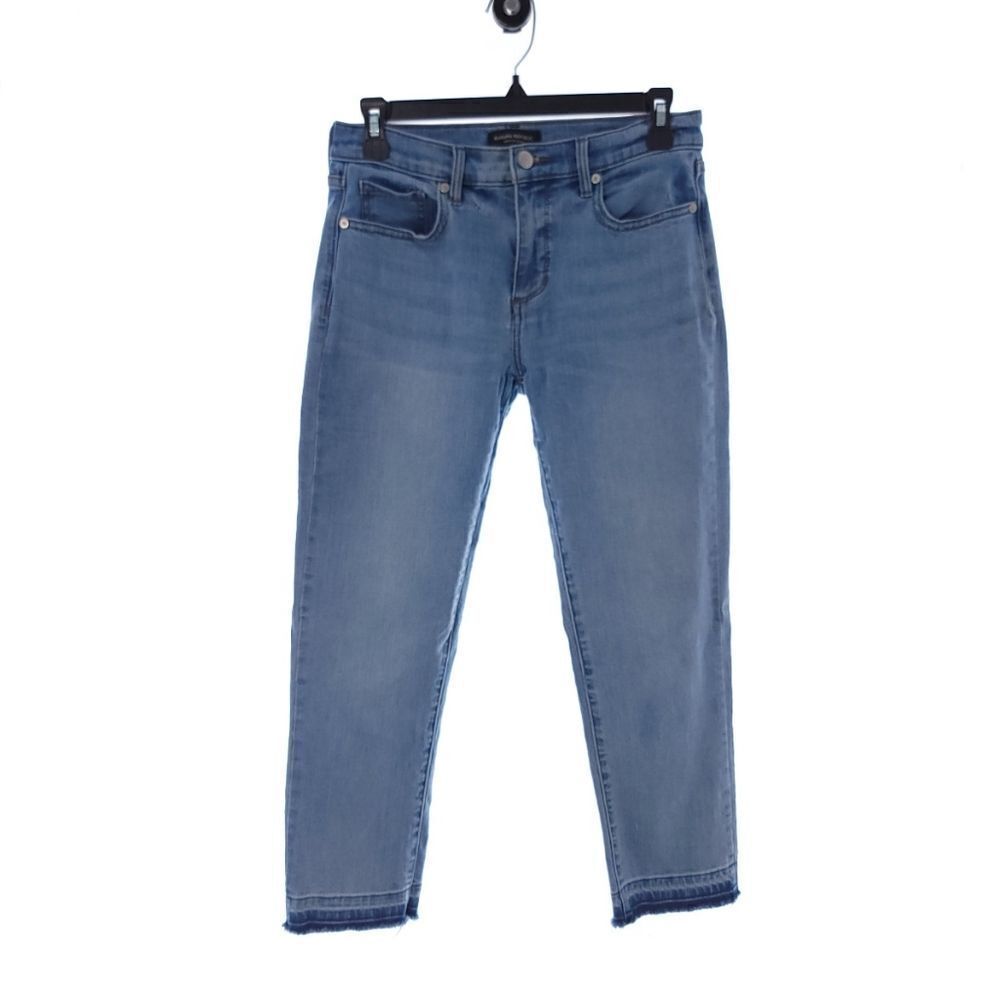 Banana Republic Women's Size 27 Girlfriend Blue Raw Hem Jeans